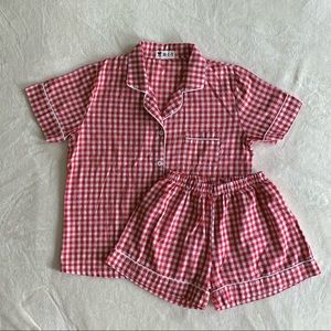 Gingham Checkered Pajama Set